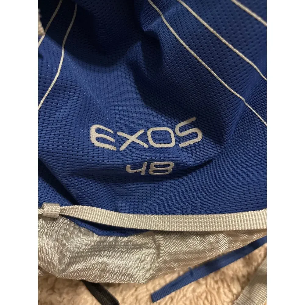 Osprey exos 48 hiking backpack blue EUC sz large 20-23 inches airspeed